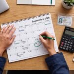 Calendario con fechas y renta